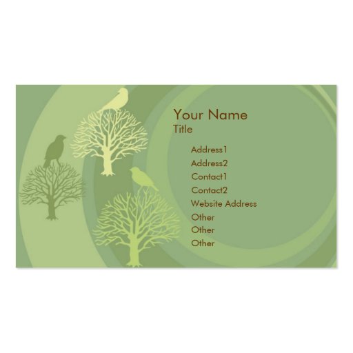 I Am Green Bird Custom Business Card