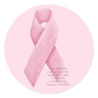 I AM, I CAN, I WILL - Cancer Pink Ribbon Sticker sticker