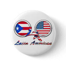 I Am Latin American Boricua Pinback Buttons