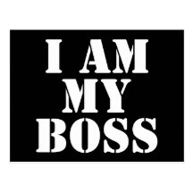I am My Boss. Slogan. Postcards