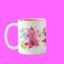 I am not afraid pink ribbon splat Mug mugs