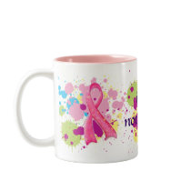 I am not afraid pink ribbon splat Mug by tomkatx2 I am not afraid pink ribbon splat Mug