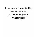 I am not an Alcoholic,I'm a Drunk!Alcoholics go... t-shirts