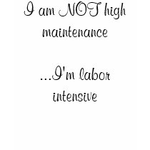 I am NOT high maintenance...I'm labor intensive t-shirts by dll932 I am NOT high maintenance...I'm labor intensive t-shirts