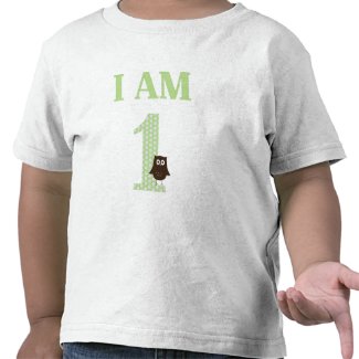 I AM ONE Birthday Owl T-Shirt zazzle_shirt