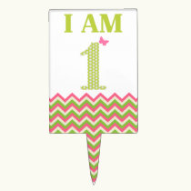 I AM ONE Butterfly Cake Topper cake picks