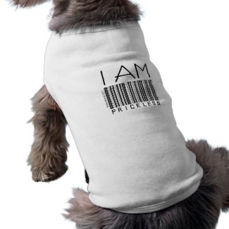 'I Am Priceless' Barcode Pet Clothing petshirt