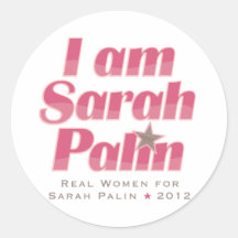 I Am Sarah Palin Round Sticker