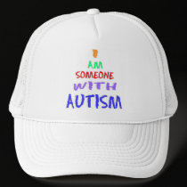 "I AM SOMEONE WITH AUTISM" (Painted) hats