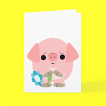 "I am sorry" Cute Cartoon Piglet Greeting Card by Lioness_Graphics "I am sorry" Cute Cartoon Piglet Greeting Card