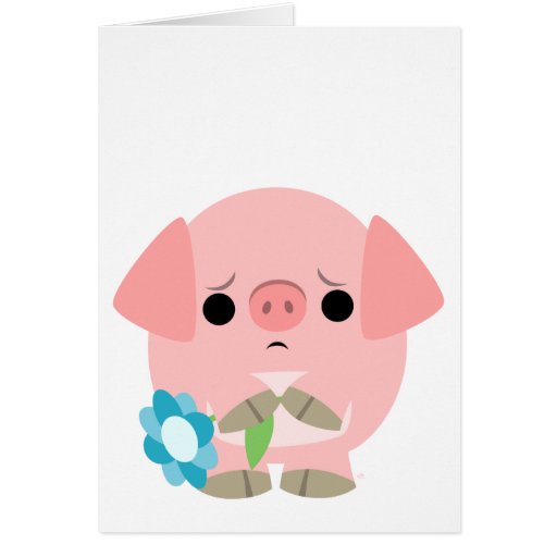 "I am sorry" Cute Cartoon Piglet Greeting Card Zazzle
