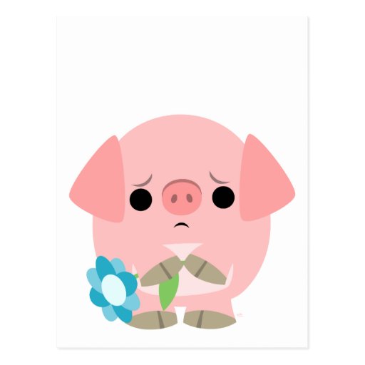 "I am sorry" Cute Cartoon Piglet postcard | Zazzle