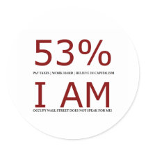 I am the 53% round sticker