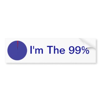 I Am The 99% Pie Chart Bumper Sticker bumpersticker