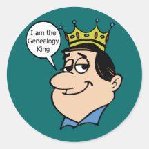 I Am The Genealogy King Stickers