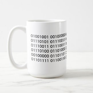 I am useless without my coffee (binary) mug