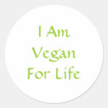 I Am Vegan For Life. Green. Slogan. Custom Sticker