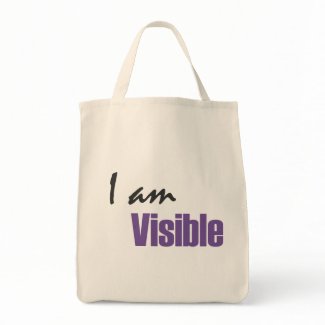 I am Visible Grocery Bag (purple) bag