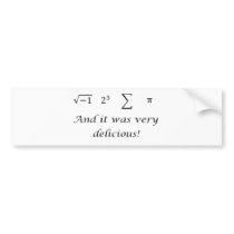 I ate some pie math shirt bumper sticker