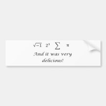 I ate some pie math shirt bumper sticker