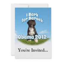 I Bark for Barack, Bo the First Dog Obama Personalized Invites