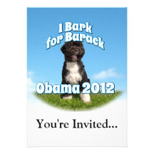 I Bark for Barack, Bo the First Dog Obama Personalized Invites
