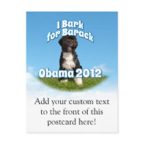 I Bark for Barack, Bo the First Dog Obama Post Cards