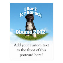 I Bark for Barack, Bo the First Dog Obama Post Cards