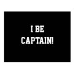 I Be Captain. Black and White. Postcard