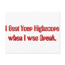 I Beat your Highscore postcards