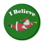 I Believe Flying Santa Refrigerator Magnet
