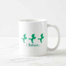 I Believe Green Unicorn Design Coffee Mug