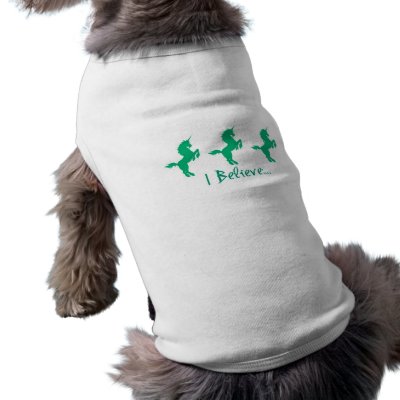 I Believe Green Unicorn Design Pet Clothing