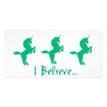 I Believe Green Unicorn Design Photo Greeting Card