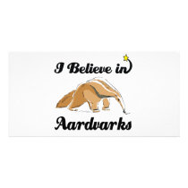 i believe in aardvarks customized photo card