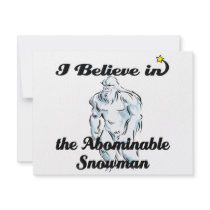 i believe in abominable snowman personalized announcements