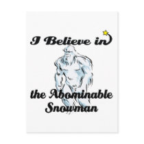i believe in abominable snowman postcard