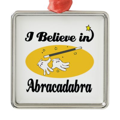 i believe in abracadabra christmas ornament Zazzle_ornament
