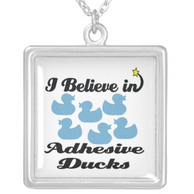 i believe in adhesive ducks jewelry Zazzle_necklace
