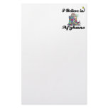 i believe in afghans stationery design