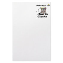 i believe in alarm clocks stationery design