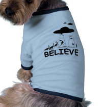 I believe in aliens pet t-shirt