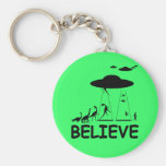 I believe in aliens keychains