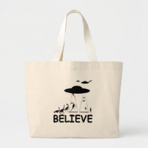 I believe in aliens tote bag