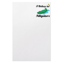 i believe in alligators custom stationery