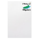 i believe in alligators custom stationery
