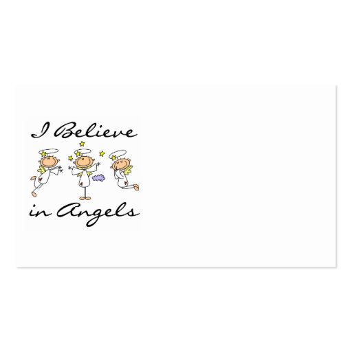 I Believe in Angels T-shirts and Gifts Business Cards (back side)
