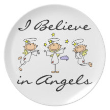 I Believe in Angels T-shirts and Gifts Party Plate