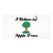 i believe in apple trees personalized photo card