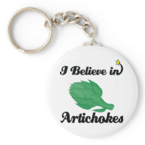 i believe in artichokes keychains